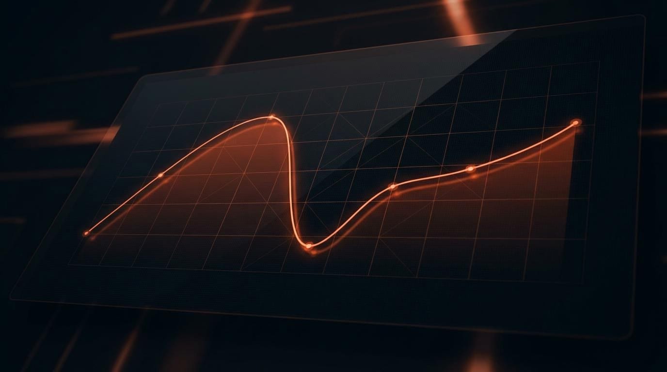 Line chart of organic search traffic climbing, dropping sharply, then partially recovering